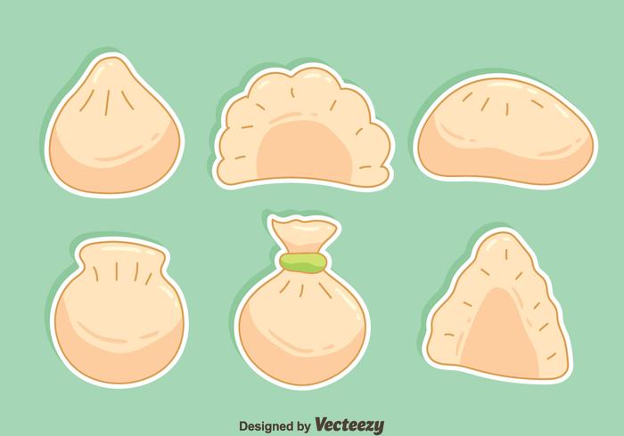 Dibujado a mano Dumplings Vector