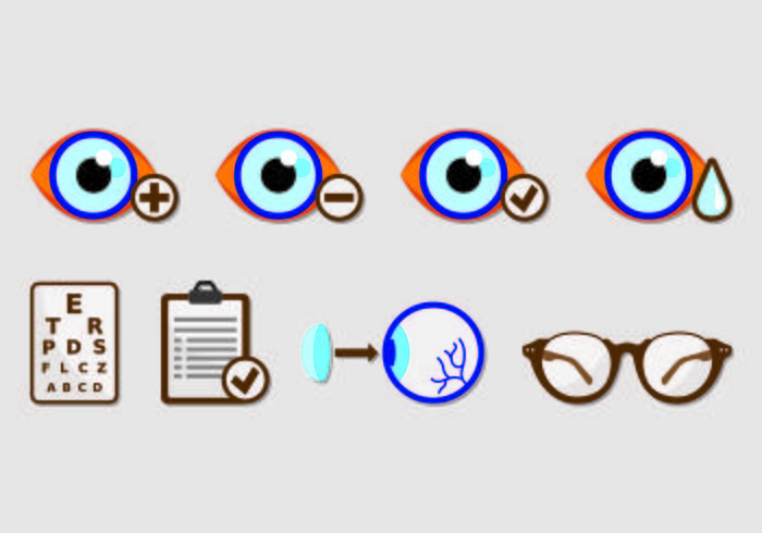 Set Of Eye Test Icons vector