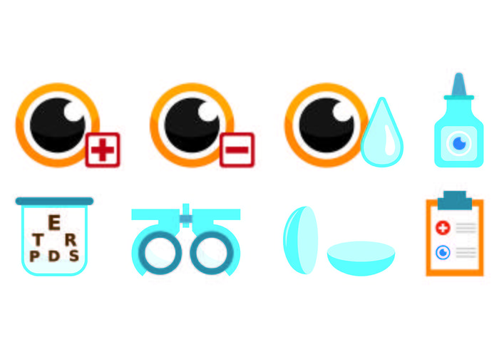 Set Of Eye Test Icons vector