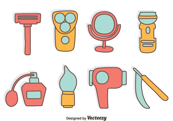 Hand Drawn Hairdresser Tools Vector