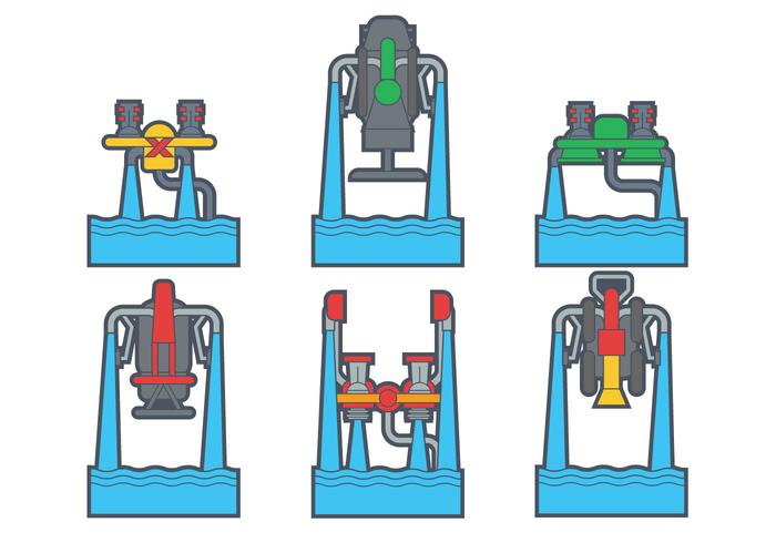 Conjunto de vector de conjunto de chorro de agua