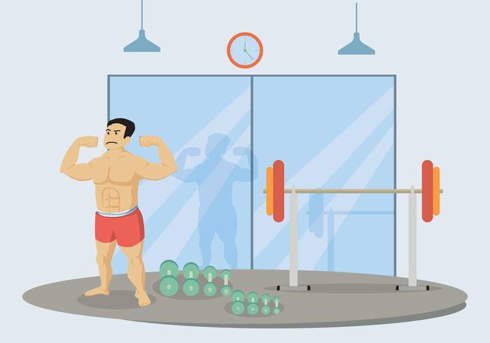 Man Flexing Biceps Illustration vector