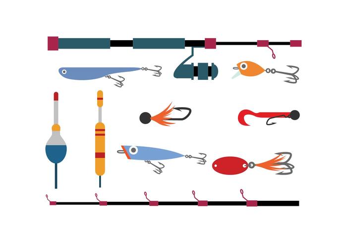 Free Fishing Tools Flat Icon Vector