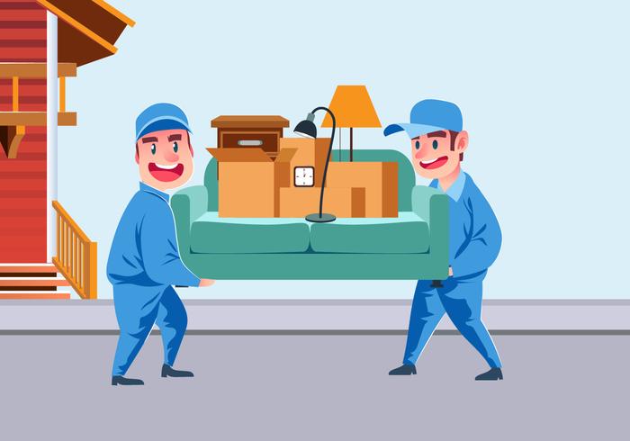 Movers Carrying A Sofa Vector 