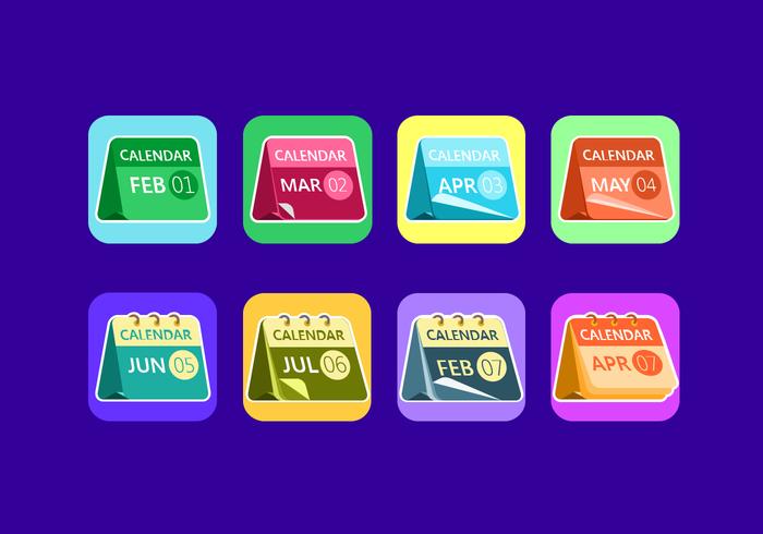 Desktop Calendar Flat Icon Free Vector