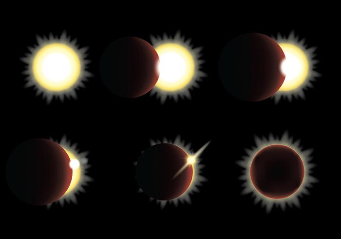 Iconos del vector del eclipse solar