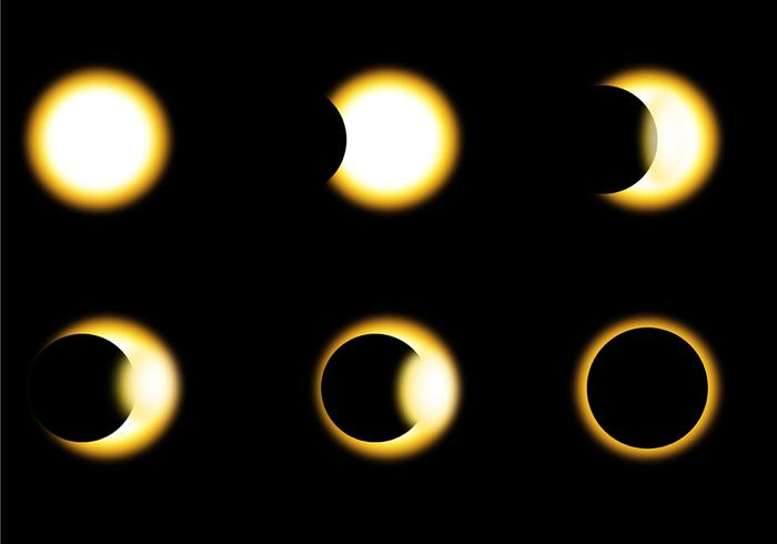 Vectores de la fase del eclipse solar