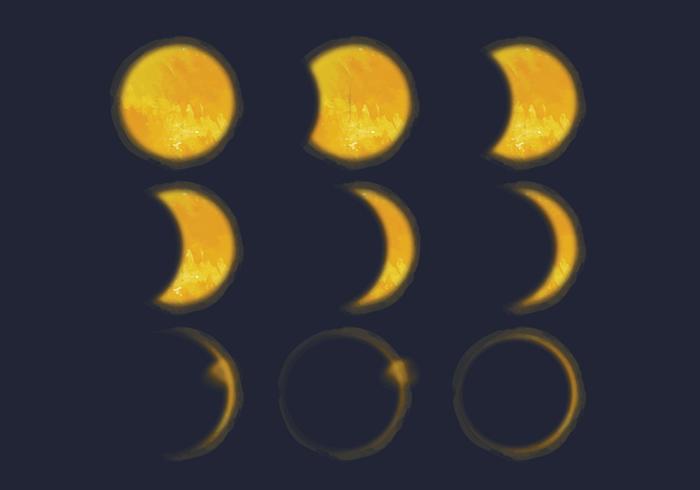 Ilustración vectorial del eclipse solar vector