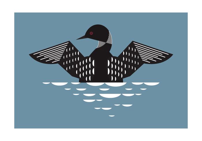 Geometric Loon Bird Background Vector Illustration