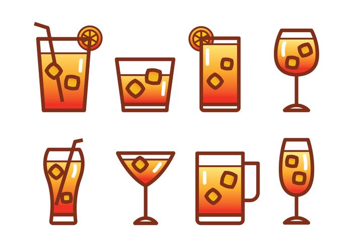 Mocktail Icon Set vector