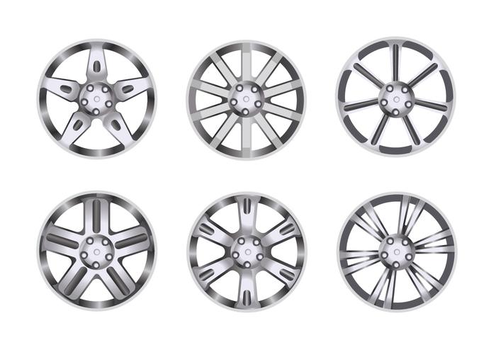 Car Alloy Wheel Set vector