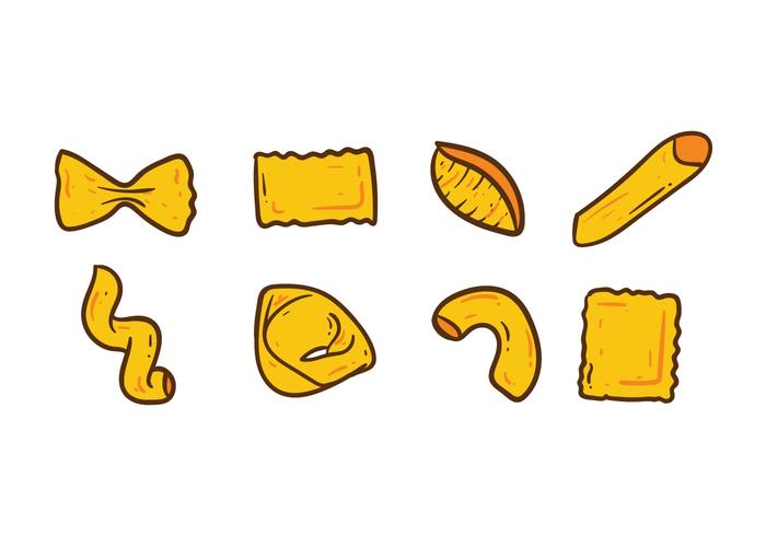 Pasta Varios Doodle Icons vector