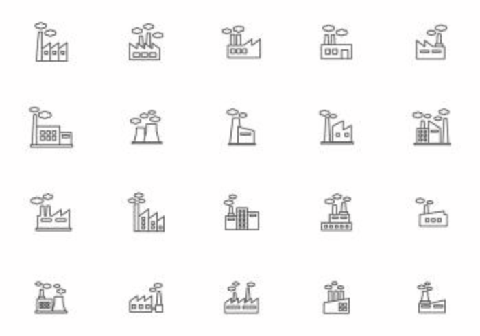 Smoke Stack and Factory Vectors