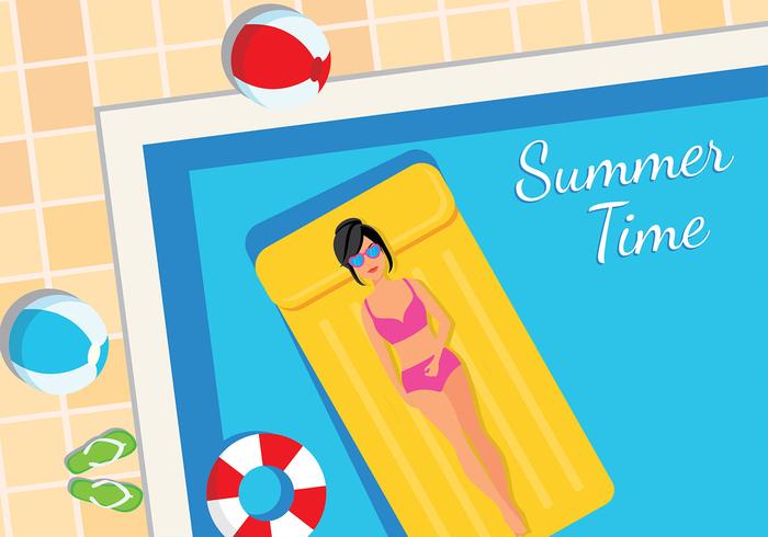 Innertube Sunbath Free Vector