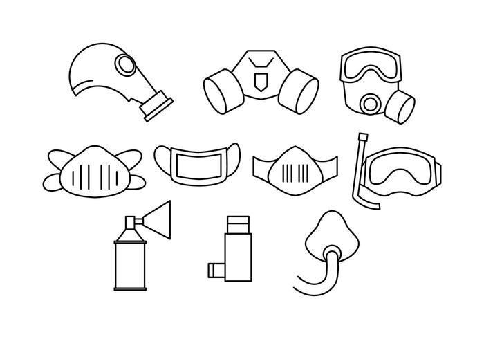 Respirator Line Icon Vector