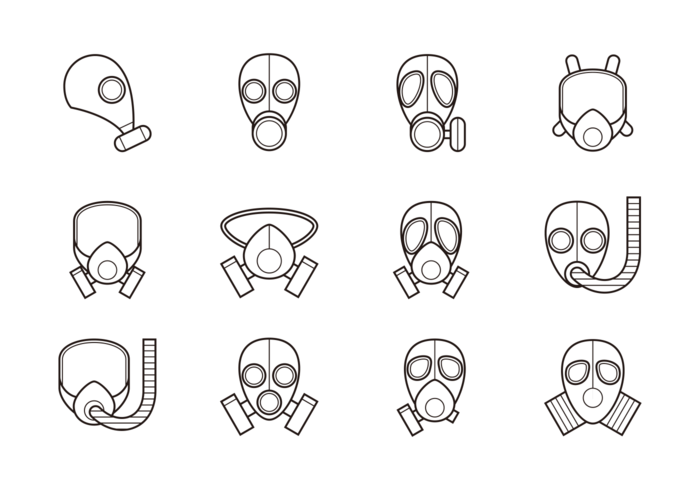 Respirator Icons Vector