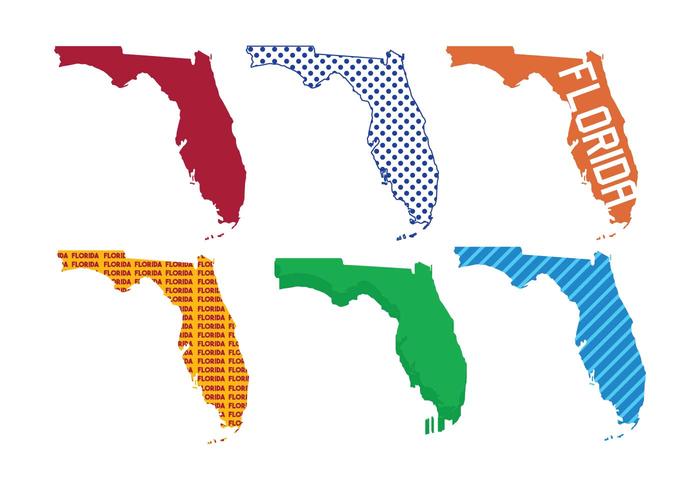 Vector de mapa de la Florida conjunto