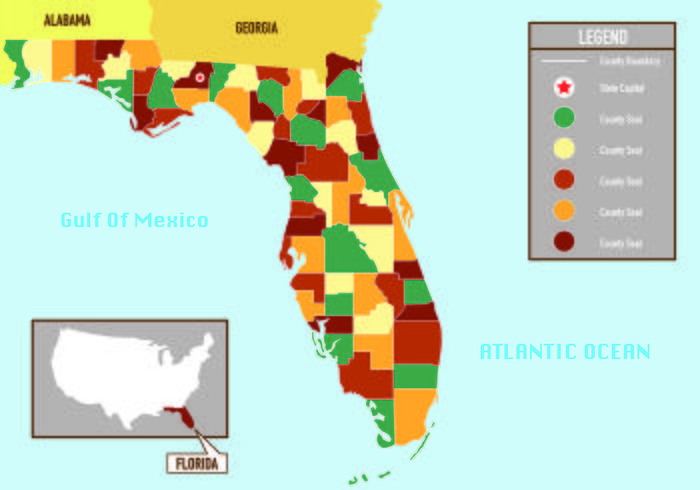 Florida Map Infographic vector