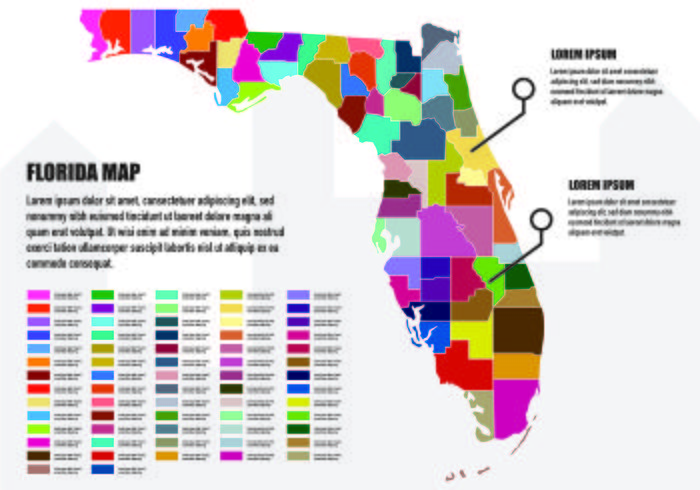 Florida Map Infographic vector