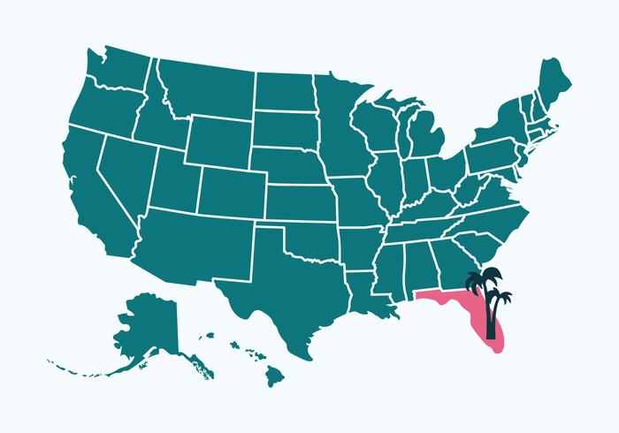 usa florida states map vector