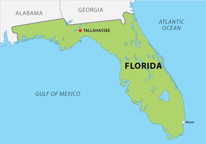 Mapa de la Florida con el Capitolio Vector