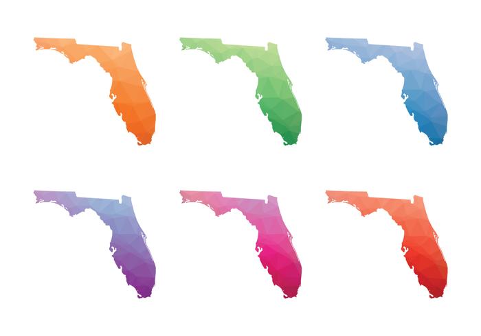 Geometric Low-Poly Florida map  vector