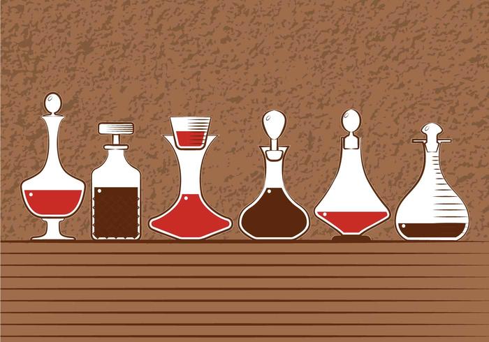 Decanter vector set