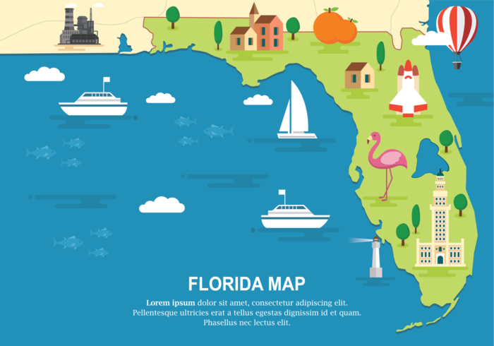 Florida Map Vector Illustration