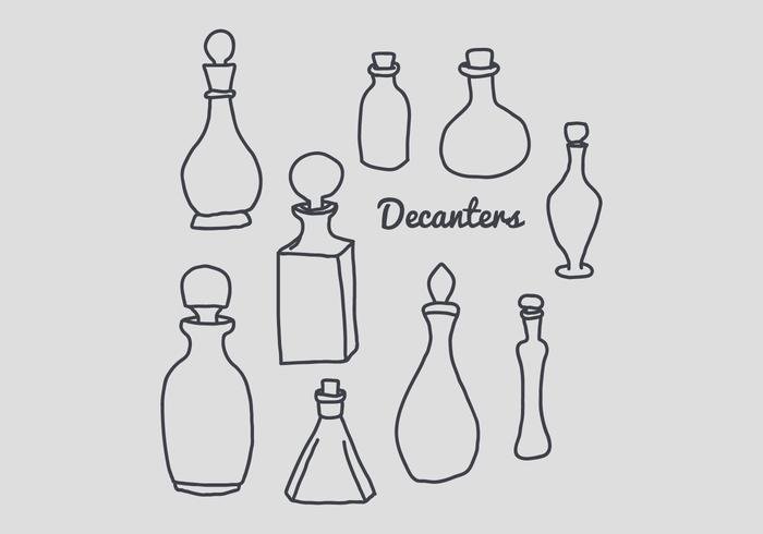 Doodles Of Decanters vector