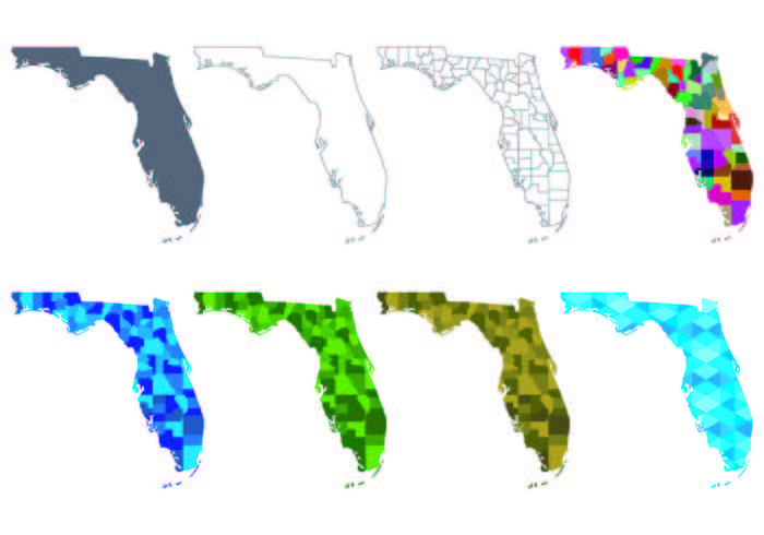 Vectores De Mapa De La Florida