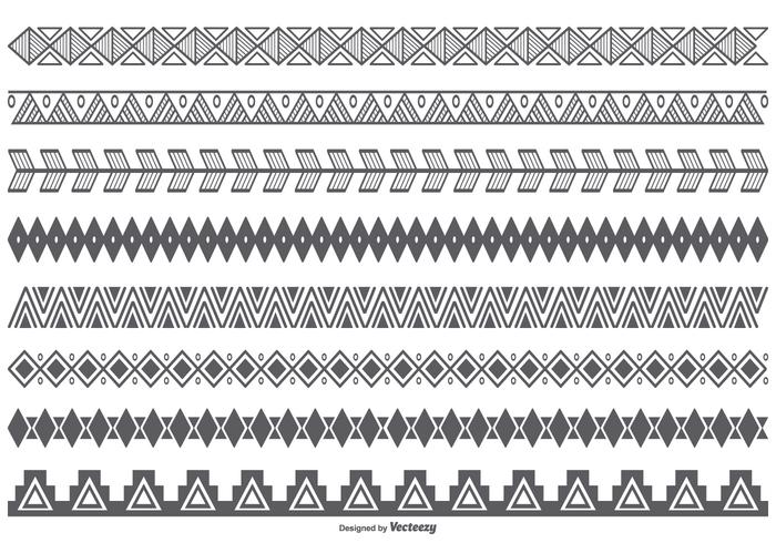 Vector Ethnic Style Border Shapes