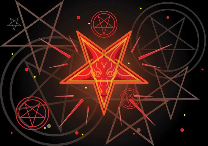 Símbolo de Lucifer de pentagrama vector