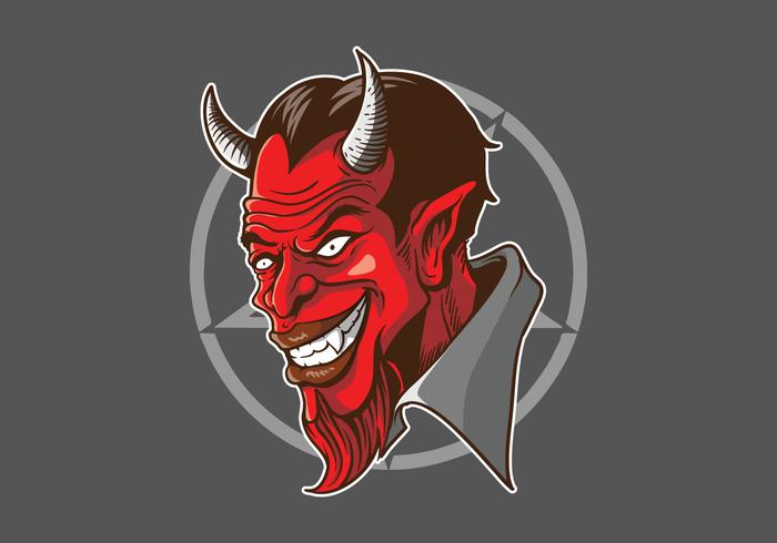 Ilustración de la cabeza del diablo vector