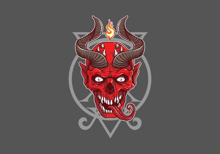 Demon Head Illustration vector