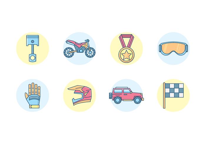 Off Road Race Icons vector