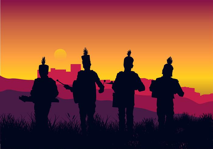 Marching Band Silhouette Country Free Vector