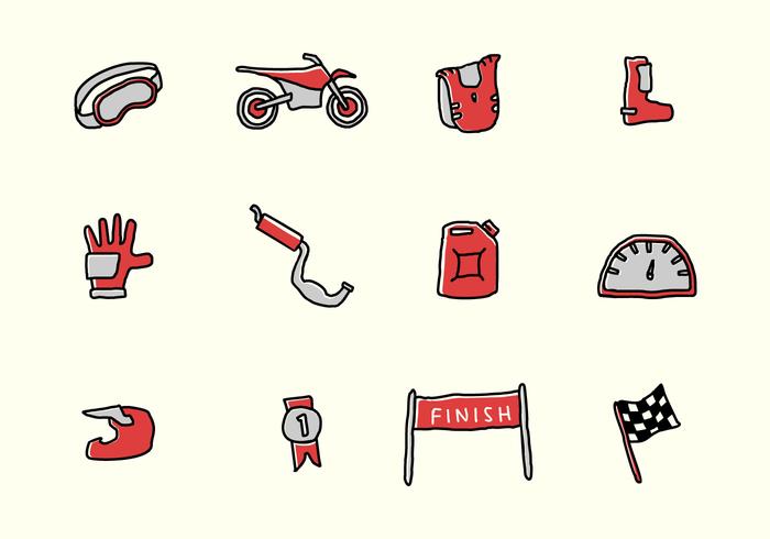 Dirt Bike Icon and Elements vector