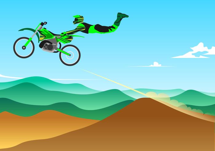 Jumping Style Motocross Free Vector