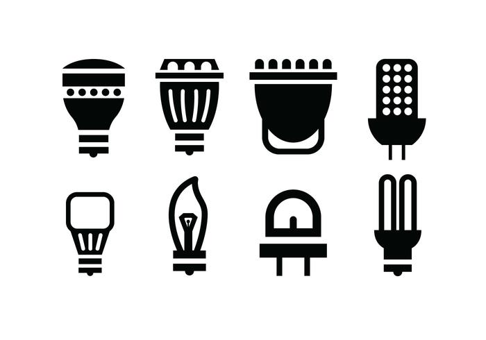 Iconos del vector de la bombilla