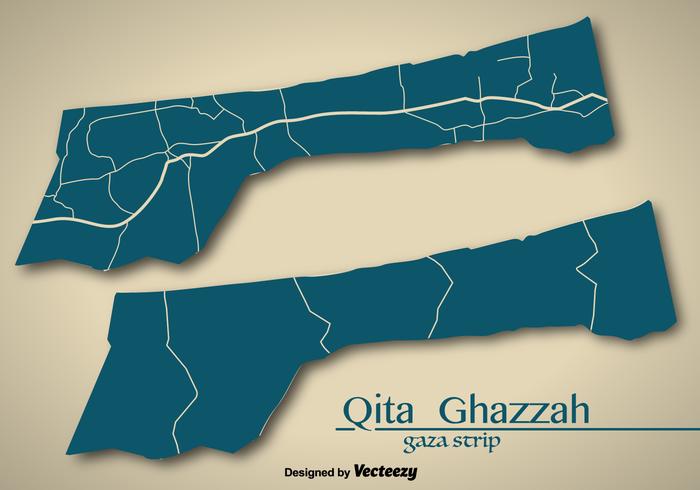 Vector Map Palestine Gaza Strip Country