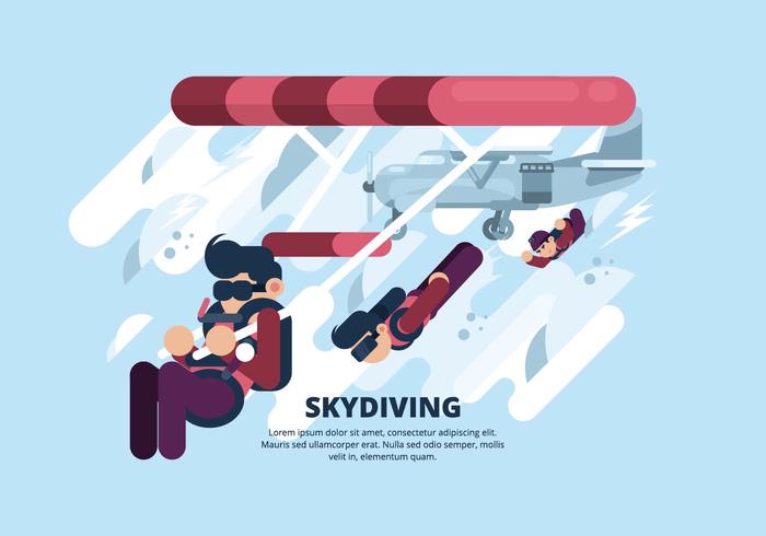 Skydiving Illustration vector