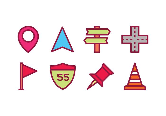 Roadmap and Travel Icons vector