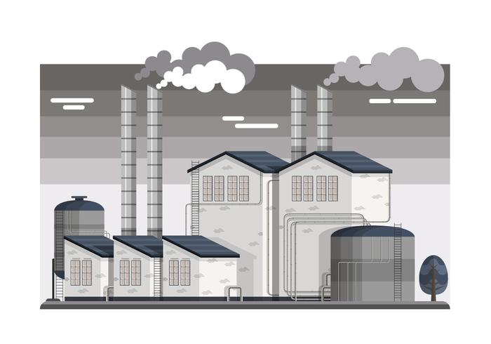 Industrial Smokestacks Vector Illustration