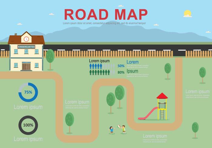 Free Education Roadmap Illustration vector