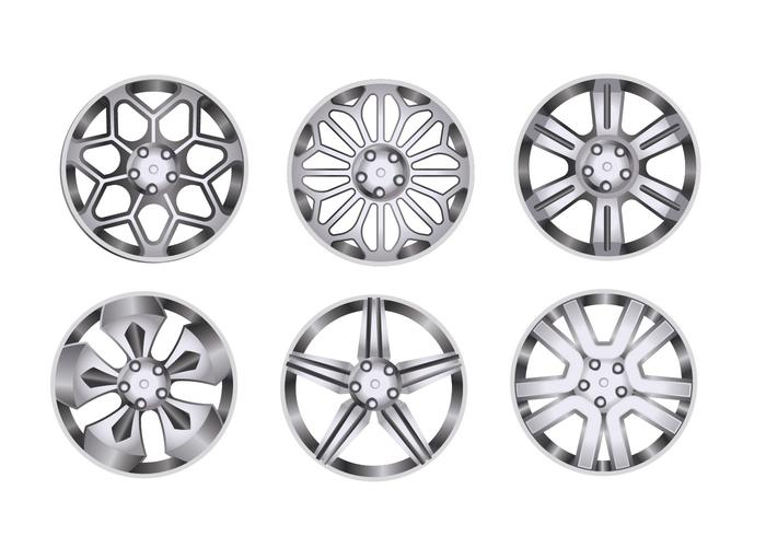 Car Alloy Wheel Set vector