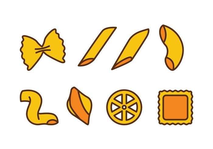 Pasta Various Icons vector