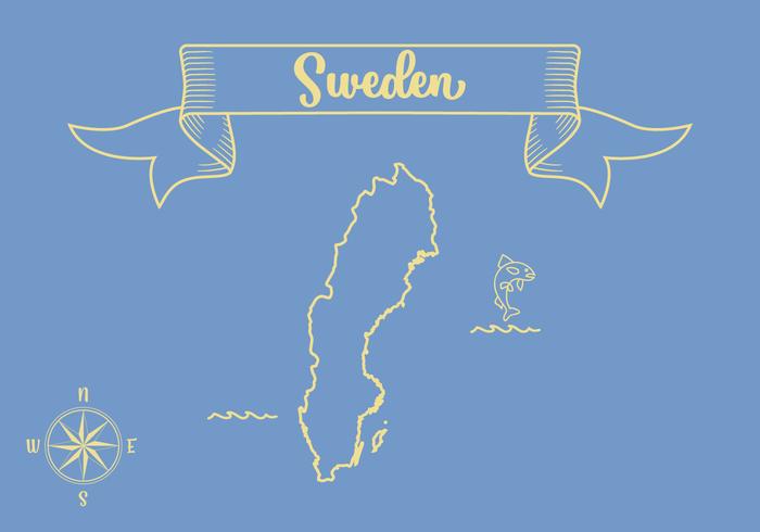 Sweden Map Outline  vector