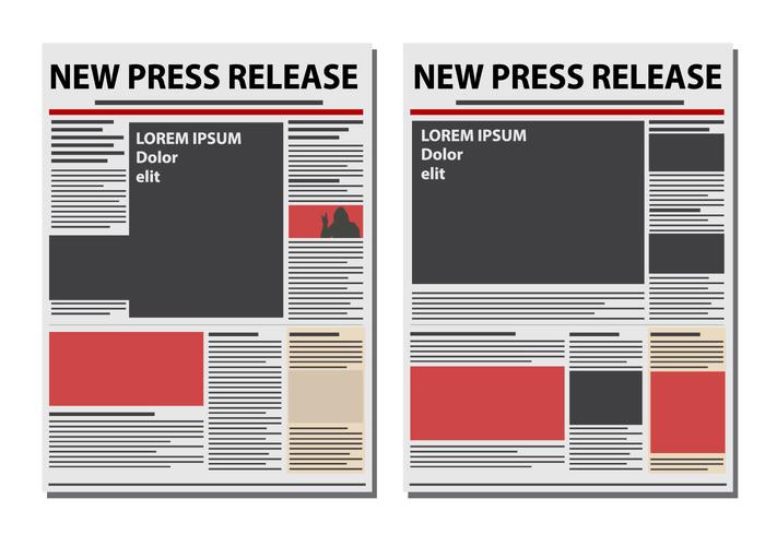 Nuevo documento de prensa de prensa de vectores