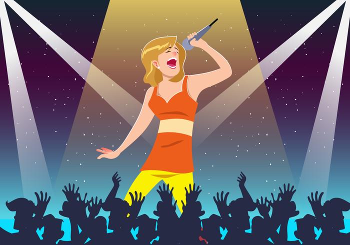 Diva Singing on The Stage Vector 157127 Vector Art at Vecteezy