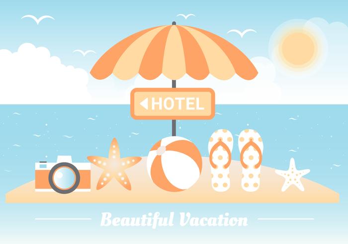 Free Summer Beach Elements Background vector